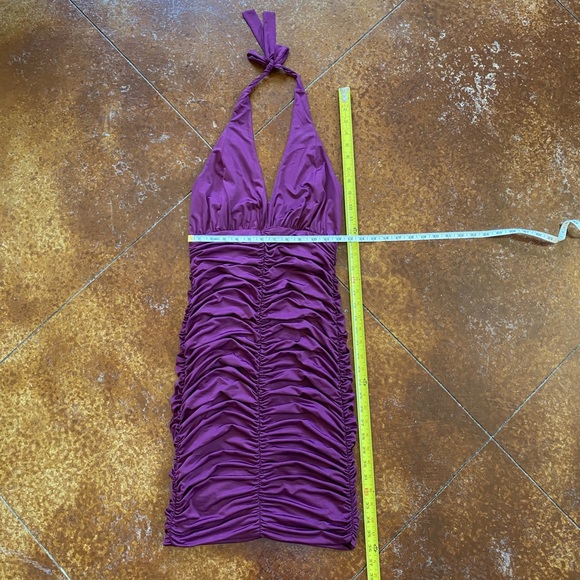 VENUS Ruched Body Con Dress XS Fuchsia - Picture 3 of 9